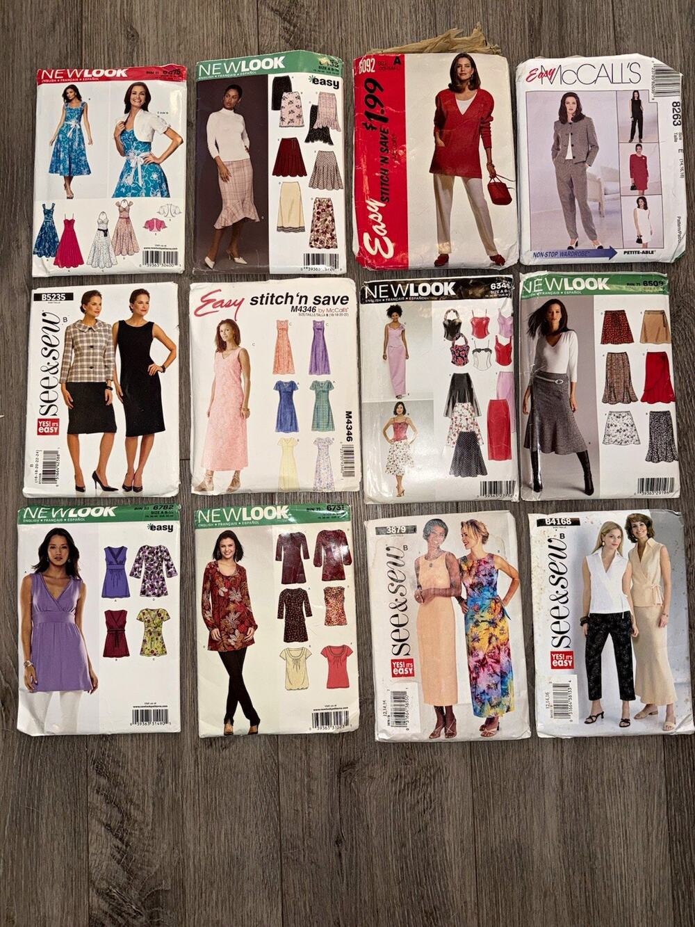Lot of 12 Women’s Sewing Patterns Dresses Skirts Tunics Tops & Suits